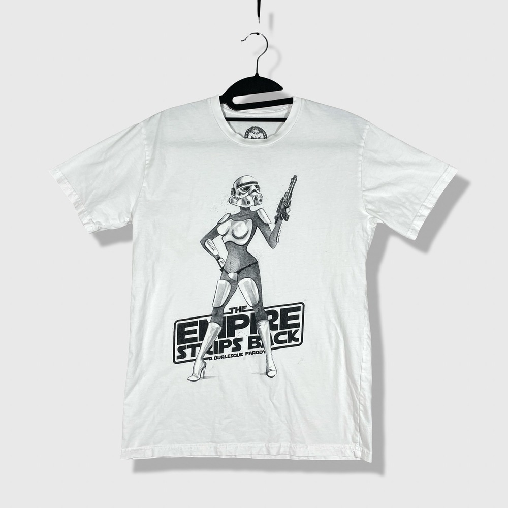 Giant Panda King T-Shirt Mens M White The Empire Strips Back Parody Star Wars